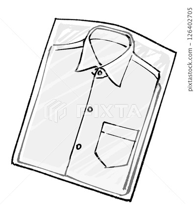 Dry-cleaned shirt illustration, hand-drawn 126402705