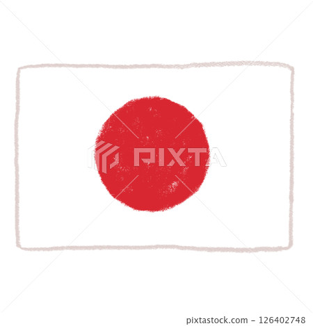 日本國旗蠟筆觸摸 日本國旗蠟筆觸摸 126402748