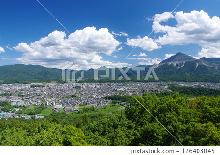 Chichibu city as seen from Chichibu Muse Park in summer 126403045