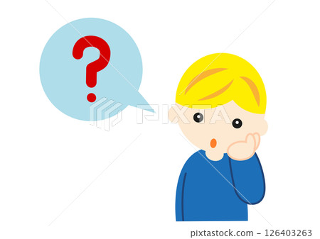 Thinking Caucasian boy Thinking Caucasian boy 126403263