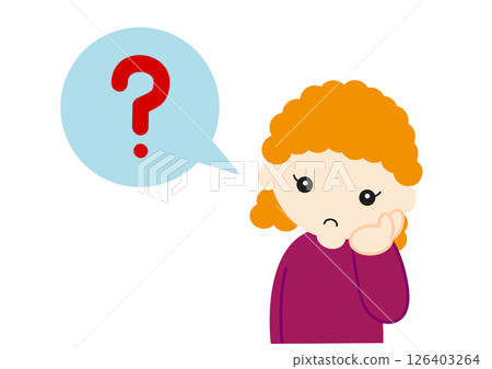 Thinking Caucasian girl Thinking Caucasian girl 126403264