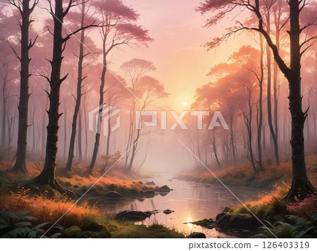 Misty forest Misty forest 126403319