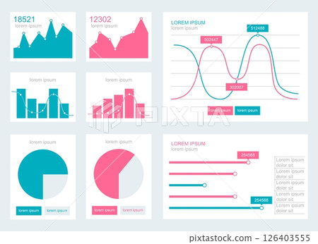 Data Visualization Charts and Graphs. Business and Analytics Design Data Visualization Charts and Graphs. Business and Analytics Design 126403555