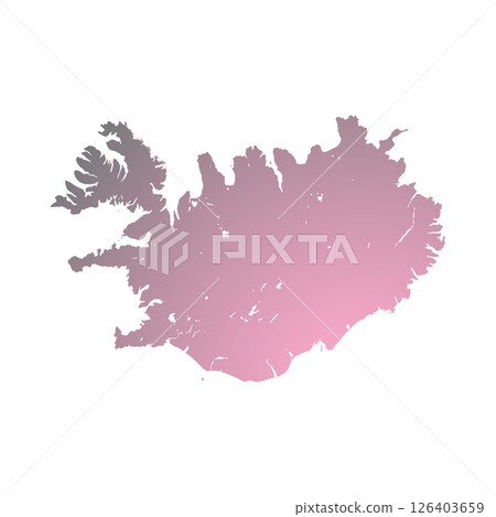 Map of Iceland, sign silhouette. World Map Globe. Vector Illustration isolated on transparent background. Europe continent 126403659