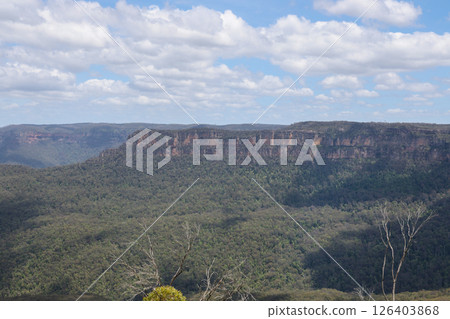 View of landscape in national park at blue mountain at australia View of landscape in national park at blue mountain at australia 126403868