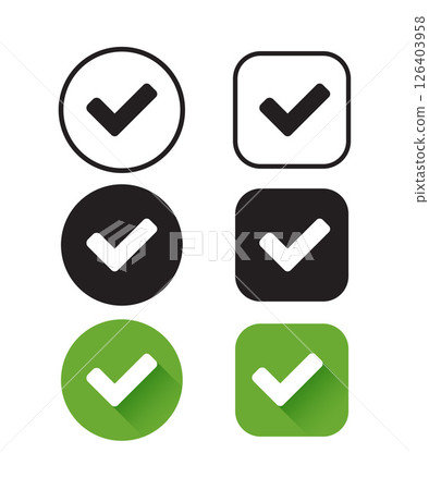 Check marks. Check mark vector icons, isolated. Vector illustration stock illustration Check marks. Check mark vector icons, isolated. Vector illustration stock illustration 126403958