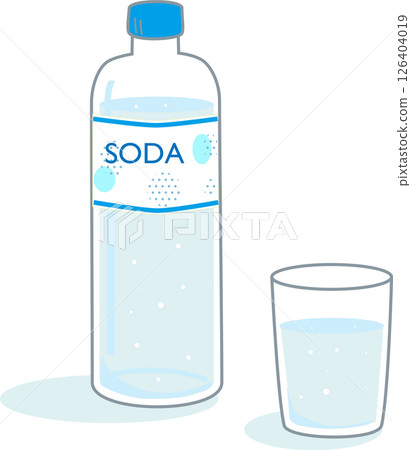 塑膠瓶和一杯碳酸飲料的插圖 塑膠瓶和一杯碳酸飲料的插圖 126404019