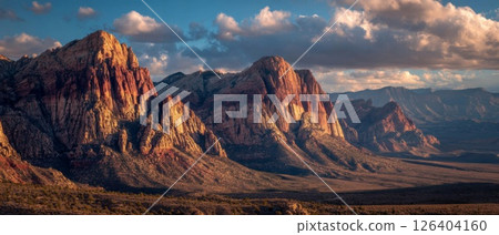 Red Rock Mountain Range at Sunset 126404160