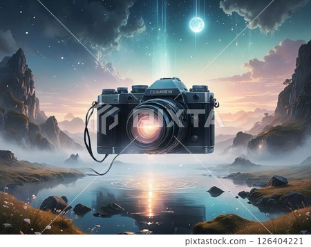 Scenery captured by camera on mountain at night 126404221