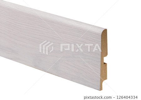 Baseboard Molding Sample Isolated on White Background 126404334