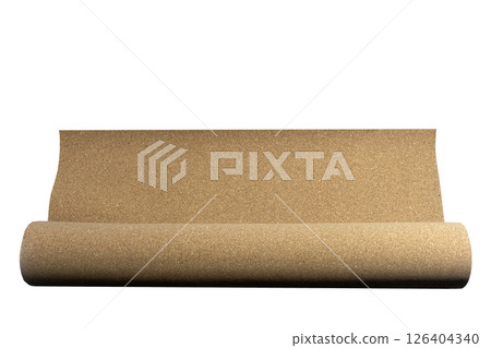 Cork underlay for laminate flooring. Cork base for wooden floors and coatings in the interior.  126404340