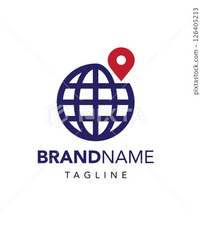 Point Location World Icon Element Logo Design Template 126405213