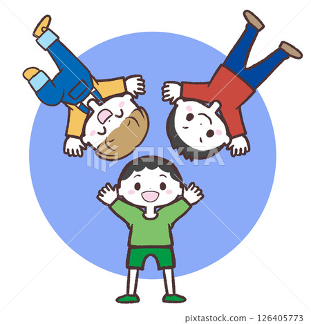 Illustration of children standing in a circle 126405773