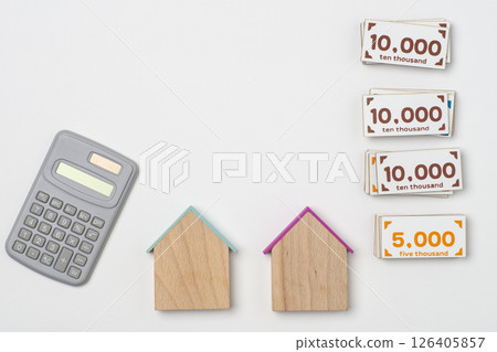 房屋圖像和購買房屋的資金 126405857