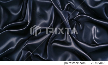 Blue satin fabric background 126405865