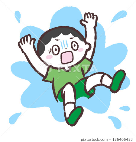 溺水男孩的插圖 126406453