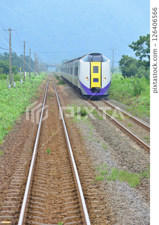 JR Hokkaido, Muroran Main Line, local train window view from Oshamanbe Station to Rebun Station (cloudy sky in summer 2023) JR Hokkaido, Muroran Main Line, local train window view from Oshamanbe Station to Rebun Station (cloudy sky in summer 2023) 126406566