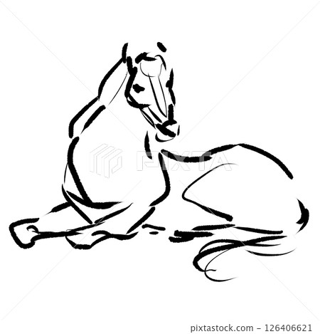 Sumi-e style horse illustration Sumi-e style horse illustration 126406621