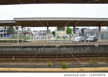 JR Hokkaido, Muroran Main Line, local train window view from Rebun Station to Toya Station (cloudy sky in summer 2023) JR Hokkaido, Muroran Main Line, local train window view from Rebun Station to Toya Station (cloudy sky in summer 2023) 126406676