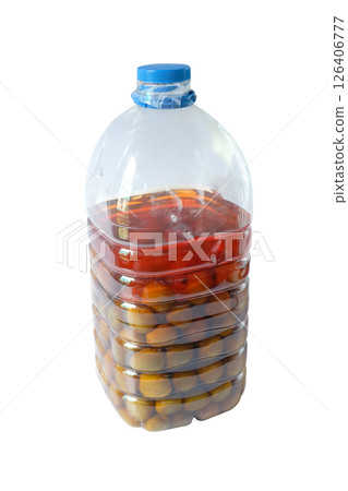 Umeshu ,Japanese plum wine in bottle two years, Color like whiskey. 126406777