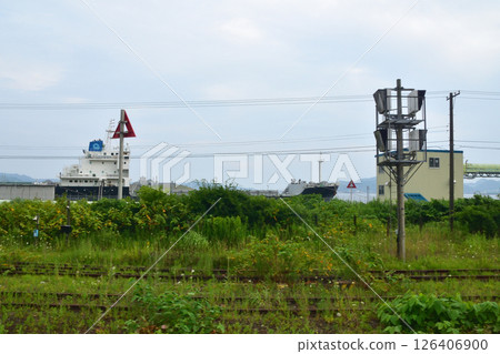 JR北海道室蘭本線北船岡站至東室蘭站的本地火車車窗景色（2023年夏季多雲） 126406900