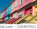 A lot of colors houses in town	 126407021