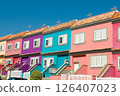 A lot of colors houses in town	 126407023