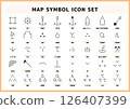 地圖和製圖符號圖示素材集 126407399