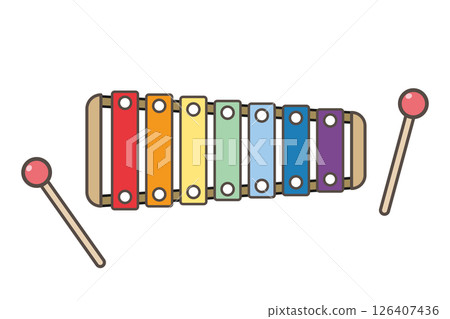 Illustration of a colorful toy xylophone 126407436