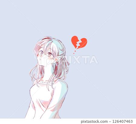 Woman upper body broken heart 126407463