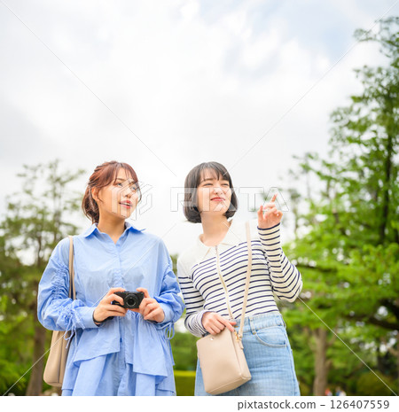 Portrait of a woman traveling 126407559