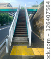 Stairs of a pedestrian overpass 126407564