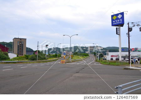 北海道室蘭海岸町國道36號風景 126407569