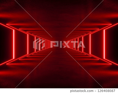 red lighting with interior empty space, 3d rendering sci-fi concept red lighting with interior empty space, 3d rendering sci-fi concept 126408087
