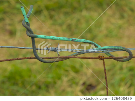 crooked and oxidized wires crooked and oxidized wires 126408489