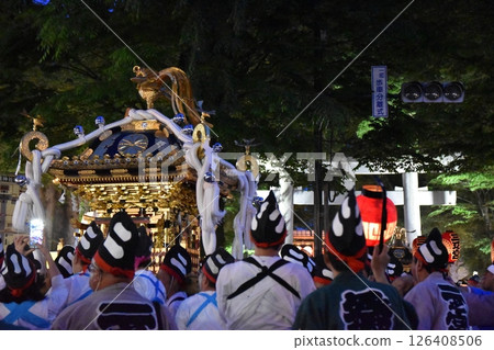 The portable shrine procession at the Kurayami Festival in Tokyo The portable shrine procession at the Kurayami Festival in Tokyo 126408506