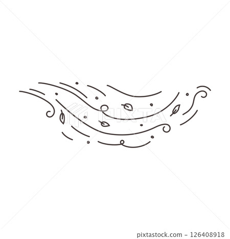 Leaf wind doodle vector design isolated white background 126408918