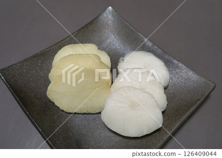Bettara pickles with and without skin Bettara pickles with and without skin 126409044