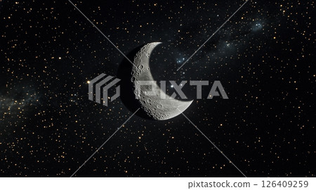 Moon in the night sky. Peaceful background Moon in the night sky. Peaceful background 126409259