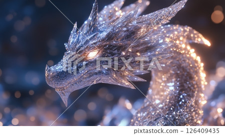 Crystal dragon with glowing lights 126409435