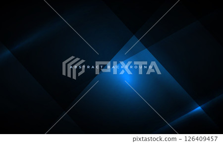 Abstract dark blue geometric background with dynamic glowing shapes. Abstract dark blue geometric background with dynamic glowing shapes. 126409457
