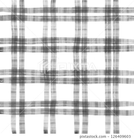 Black White Plaid Gingham Check Hand Drawn Background Pattern Overlay Black White Plaid Gingham Check Hand Drawn Background Pattern Overlay 126409603