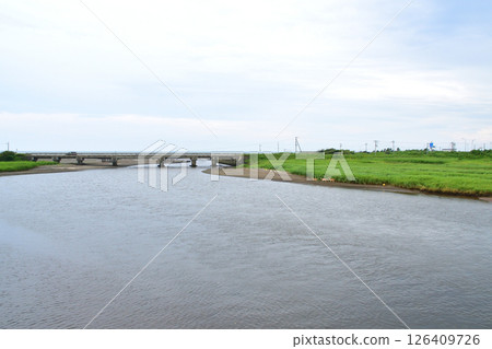 Scenery from Tomakomai Station to Mukawa Station on the JR Hokkaido Hidaka Main Line (cloudy in summer 2023) 126409726