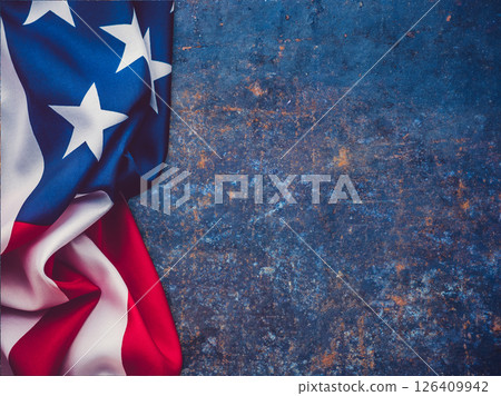 American Flag lies on a beautiful background American Flag lies on a beautiful background 126409942