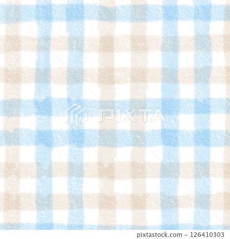 Blue Brown Beige Plaid Gingham Check Hand Drawn Background Pattern Overlay Blue Brown Beige Plaid Gingham Check Hand Drawn Background Pattern Overlay 126410303