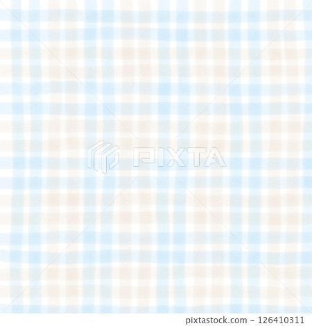 Blue Brown Beige Plaid Gingham Check Hand Drawn Background Pattern Overlay Blue Brown Beige Plaid Gingham Check Hand Drawn Background Pattern Overlay 126410311