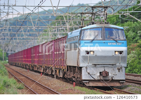 東海道本線 二宮神津 JR 貨運 EF66-107(吹田) 東海道本線 二宮神津 JR 貨運 EF66-107(吹田) 126410573