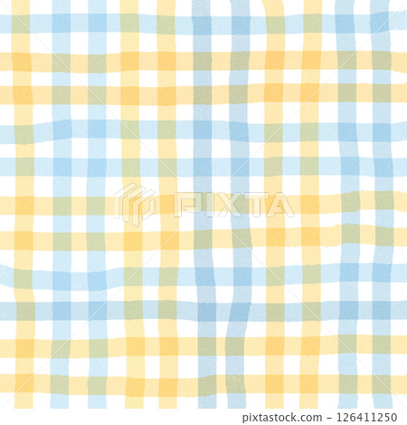 Blue Orange Plaid Gingham Check Hand Drawn Background Pattern Overlay Blue Orange Plaid Gingham Check Hand Drawn Background Pattern Overlay 126411250