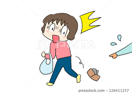 A woman is told she lost her wallet 126411257