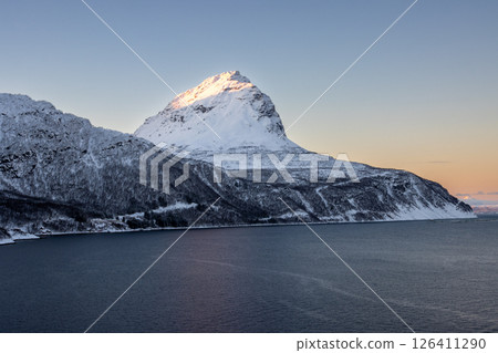 Nature with snow in the sunset, Norway Nature with snow in the sunset, Norway 126411290